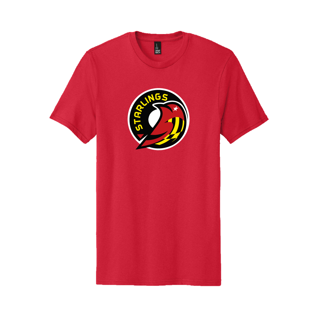 Baltimore Starlings Red Lockup Logo T-shirt