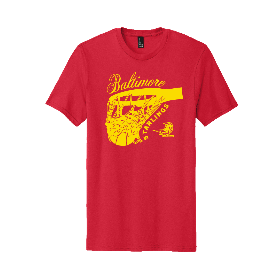 Baltimore Starlings Red Net Sketch T-shirt