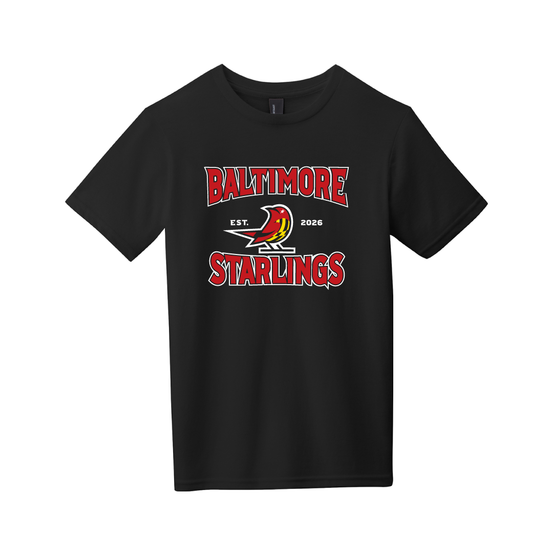 Baltimore Starlings Youth Black Word Bubble T-shirt