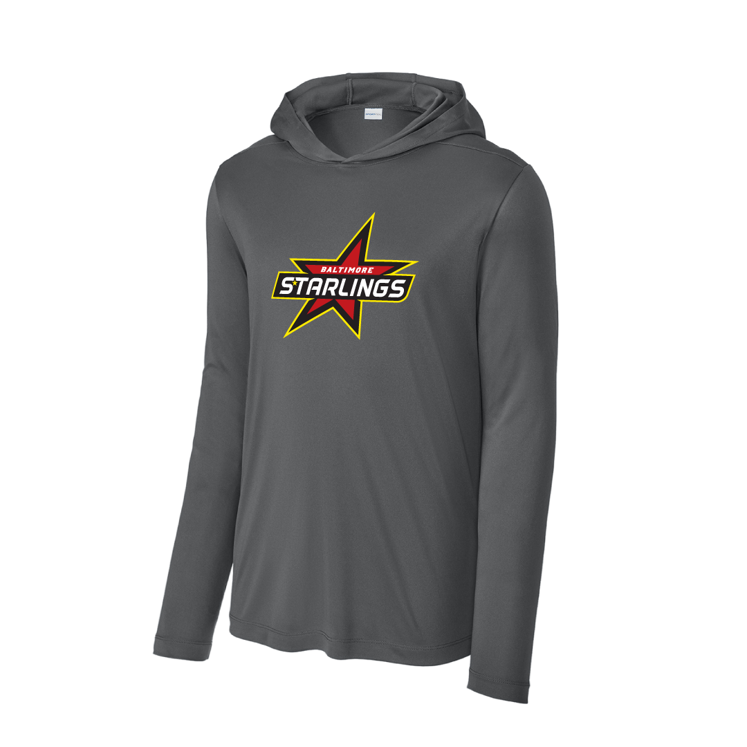 Baltimore Starlings Gray Star Long Sleeve Performance Hoodie