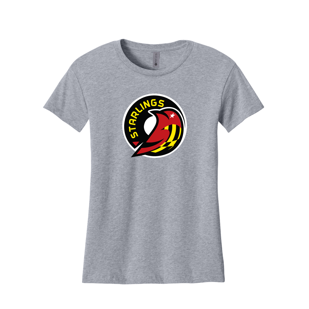 Baltimore Starlings Heather Gray Women's Lockup Relaxed T-shirt