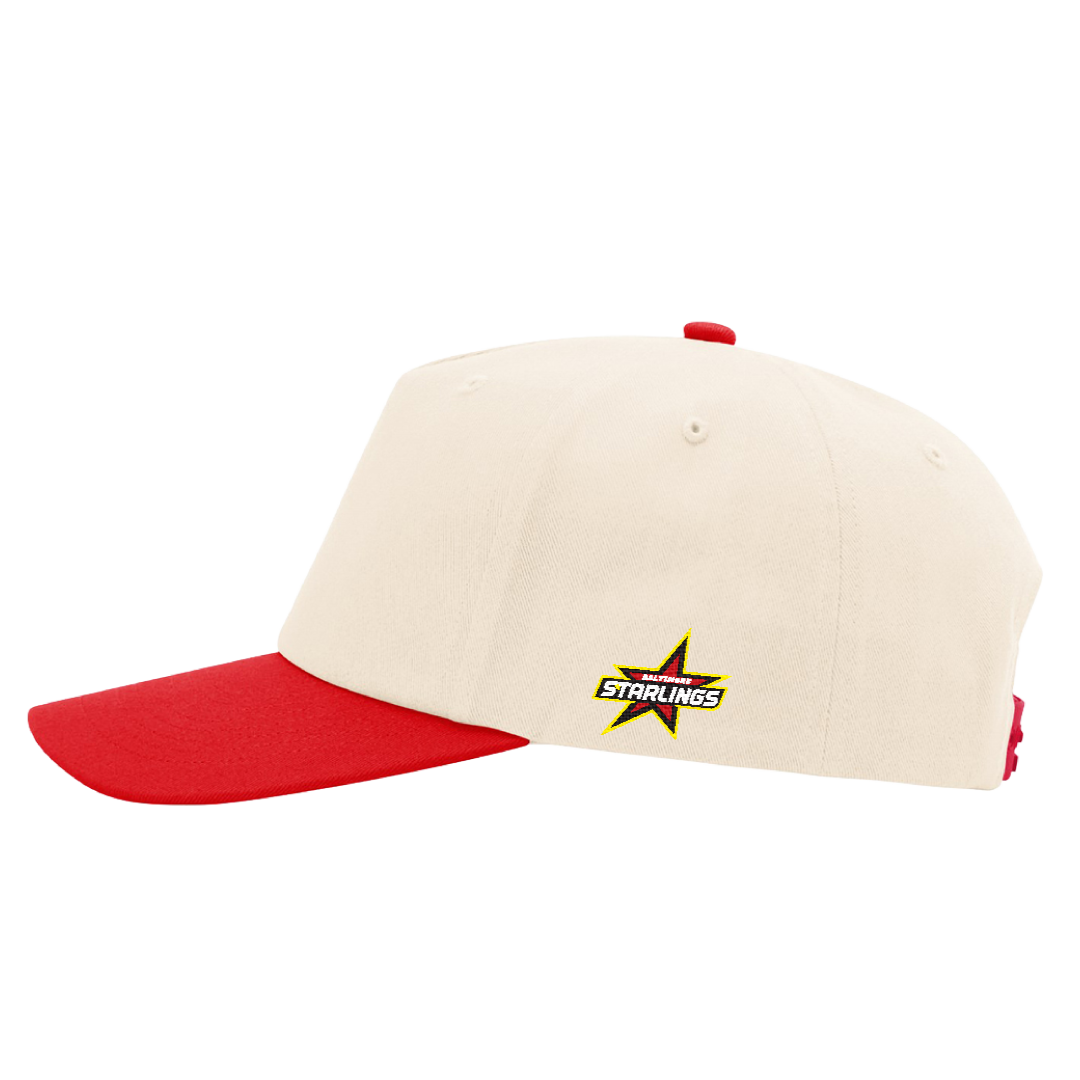 Baltimore Starlings Cream Primary Logo 5 Panel Gramps Hat